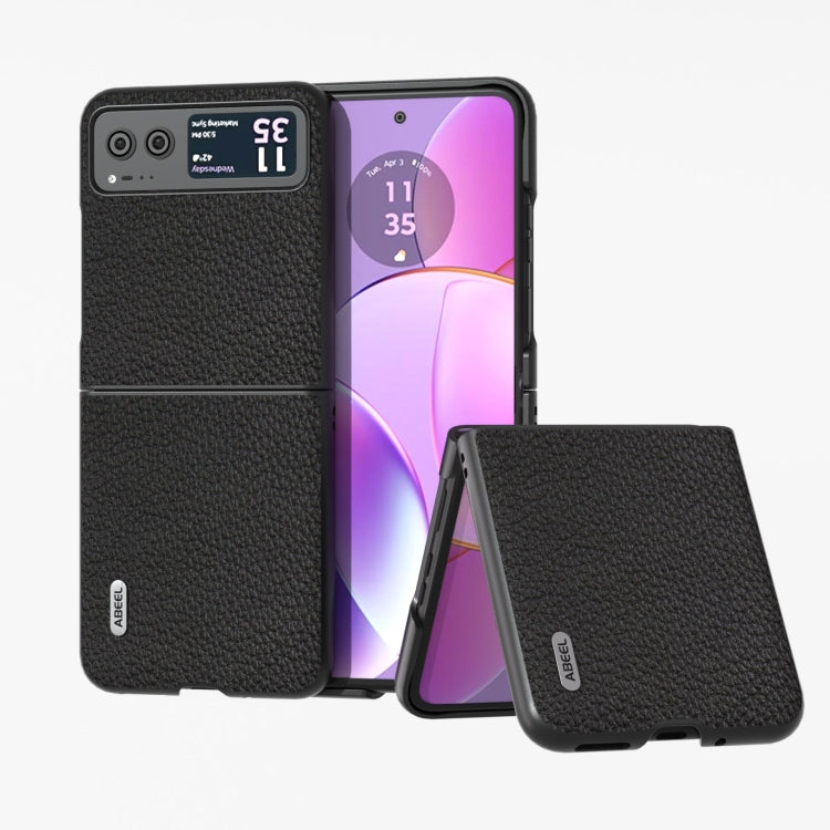 ABEEL เคสโทรศัพท์หนังแท้ลายลิ้นจี่, For Motorola Razr 60 Ultra, For Motorola Razr 40, For Motorola Razr 40 Ultra