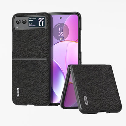 ABEEL เคสโทรศัพท์หนังแท้ลายลิ้นจี่, For Motorola Razr 60 Ultra, For Motorola Razr 40, For Motorola Razr 40 Ultra