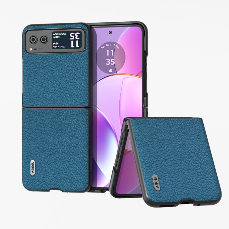 ABEEL เคสโทรศัพท์หนังแท้ลายลิ้นจี่, For Motorola Razr 60 Ultra, For Motorola Razr 40, For Motorola Razr 40 Ultra