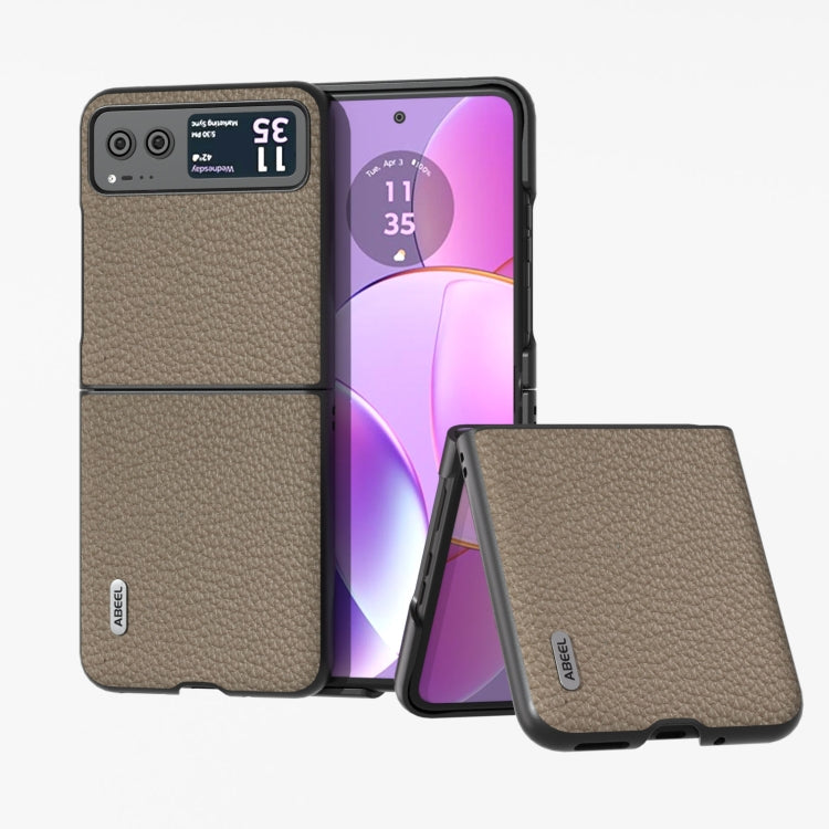 ABEEL เคสโทรศัพท์หนังแท้ลายลิ้นจี่, For Motorola Razr 60 Ultra, For Motorola Razr 40, For Motorola Razr 40 Ultra
