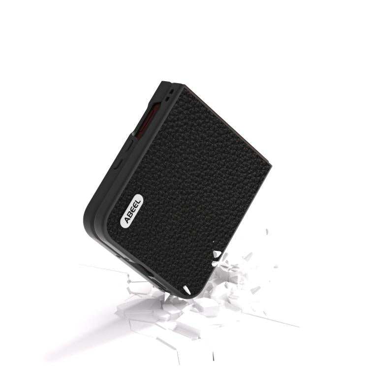 ABEEL เคสโทรศัพท์หนังแท้ลายลิ้นจี่, For Motorola Razr 60 Ultra, For Motorola Razr 40, For Motorola Razr 40 Ultra