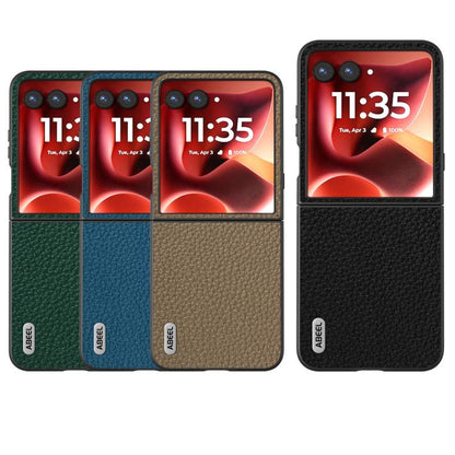 ABEEL เคสโทรศัพท์หนังแท้ลายลิ้นจี่, For Motorola Razr 60 Ultra, For Motorola Razr 40, For Motorola Razr 40 Ultra