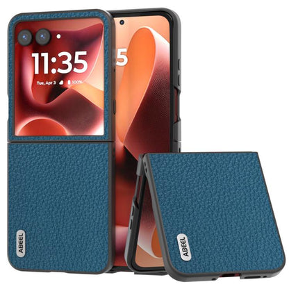 ABEEL เคสโทรศัพท์หนังแท้ลายลิ้นจี่, For Motorola Razr 60 Ultra, For Motorola Razr 40, For Motorola Razr 40 Ultra