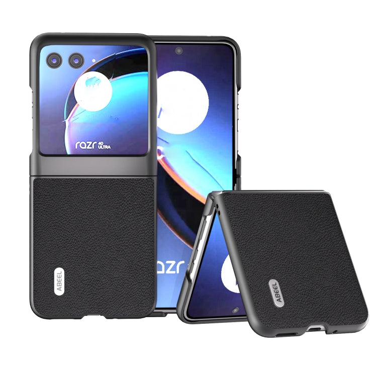 ABEEL หนังแท้ + เคสโทรศัพท์เนื้อ PC Litchi, For Motorola Razr 60 Ultra, For Motorola Razr 40, For Motorola Razr 40 Ultra