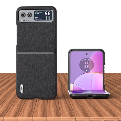 ABEEL หนังแท้ + เคสโทรศัพท์เนื้อ PC Litchi, For Motorola Razr 60 Ultra, For Motorola Razr 40, For Motorola Razr 40 Ultra
