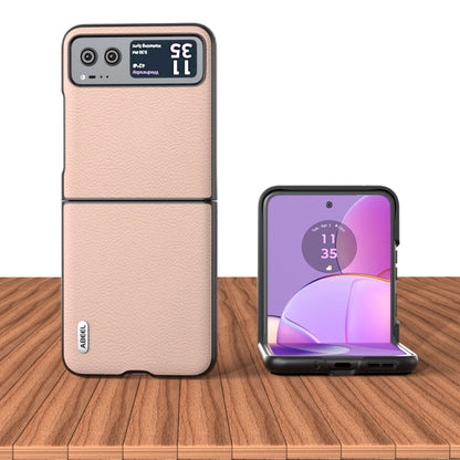 ABEEL หนังแท้ + เคสโทรศัพท์เนื้อ PC Litchi, For Motorola Razr 60 Ultra, For Motorola Razr 40, For Motorola Razr 40 Ultra