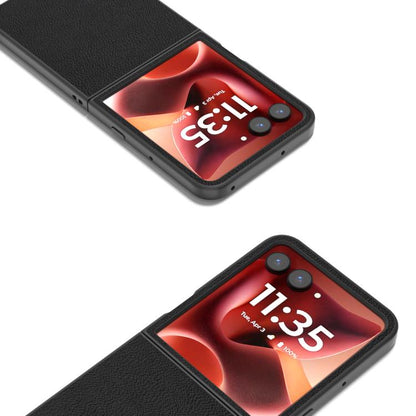 ABEEL หนังแท้ + เคสโทรศัพท์เนื้อ PC Litchi, For Motorola Razr 60 Ultra, For Motorola Razr 40, For Motorola Razr 40 Ultra