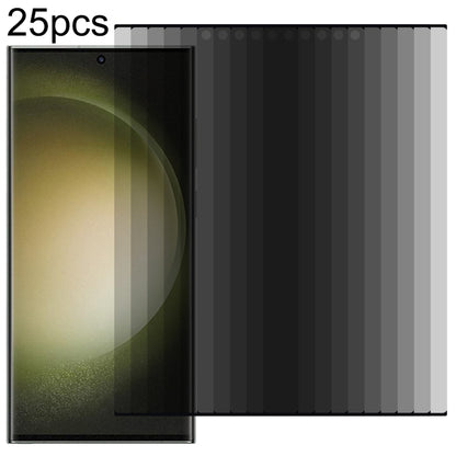 25pcs Ultrathin 3D Curved Edge Privacy ฟิล์มกระจกนิรภัย, รองรับการปลดล็อค, For Samsung Galaxy S23 Ultra 5G, For Samsung Galaxy S23+ 5G, For Samsung Galaxy S23 5G