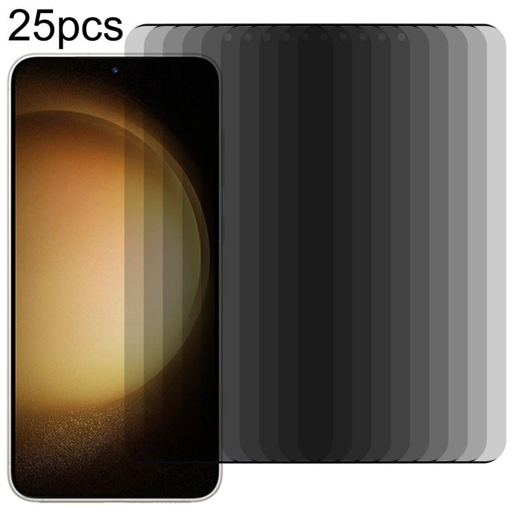 25pcs Ultrathin 3D Curved Edge Privacy ฟิล์มกระจกนิรภัย, รองรับการปลดล็อค, For Samsung Galaxy S23 Ultra 5G, For Samsung Galaxy S23+ 5G, For Samsung Galaxy S23 5G