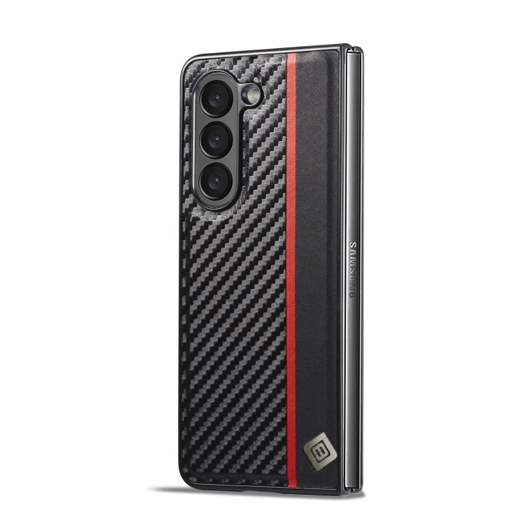 LC.IMEEKE คาร์บอนไฟเบอร์ PU + TPU เคสโทรศัพท์หนังพลิกแนวนอน, For Samsung Galaxy Z Fold5, For Samsung Galaxy Z Flip5