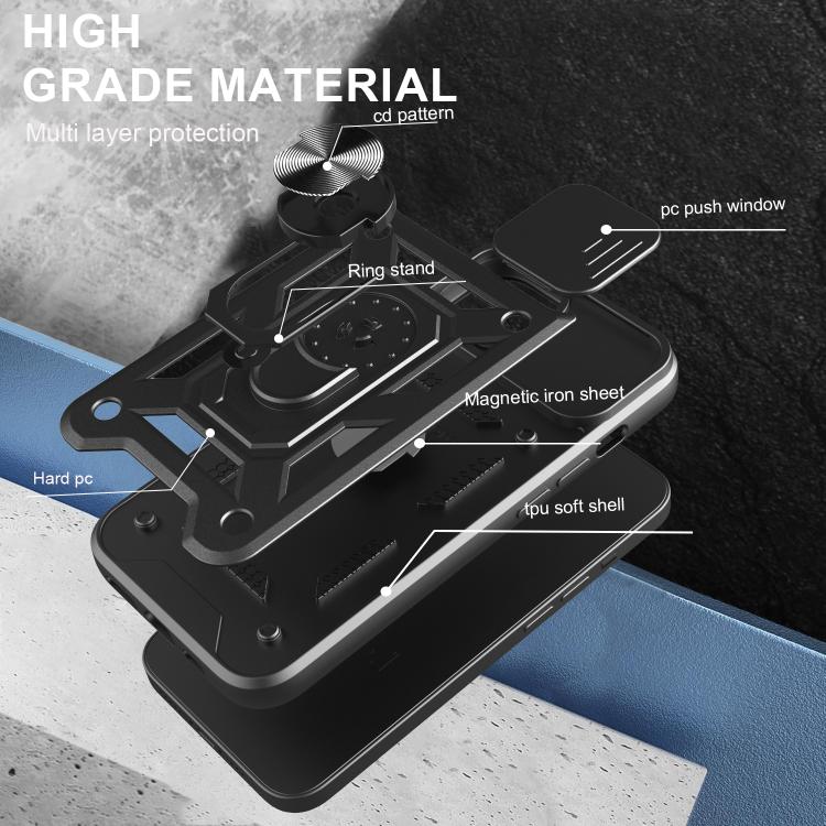 เลื่อนฝาครอบกล้องออกแบบเคสโทรศัพท์ TPU + PC, For iPhone 17e / 16e, For iPhone 17 Pro Max, For iPhone 17 Pro, For iPhone 17, For iPhone Air, For iPhone 16 Pro Max