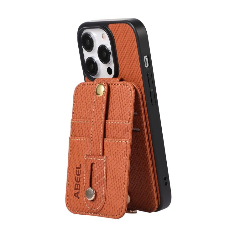 ABEEL คาร์บอนไฟเบอร์ผู้ถือบัตร RFID เคสโทรศัพท์, For iPhone 15 Pro Max, For iPhone 15 Pro, For iPhone 14 Pro, For iPhone 14 Pro Max, For iPhone 13 Pro Max, For iPhone 13 Pro