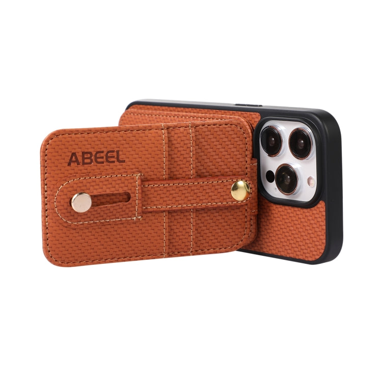 ABEEL คาร์บอนไฟเบอร์ผู้ถือบัตร RFID เคสโทรศัพท์, For iPhone 15 Pro Max, For iPhone 15 Pro, For iPhone 14 Pro, For iPhone 14 Pro Max, For iPhone 13 Pro Max, For iPhone 13 Pro