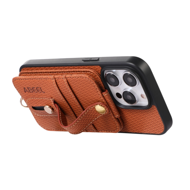 ABEEL คาร์บอนไฟเบอร์ผู้ถือบัตร RFID เคสโทรศัพท์, For iPhone 15 Pro Max, For iPhone 15 Pro, For iPhone 14 Pro, For iPhone 14 Pro Max, For iPhone 13 Pro Max, For iPhone 13 Pro