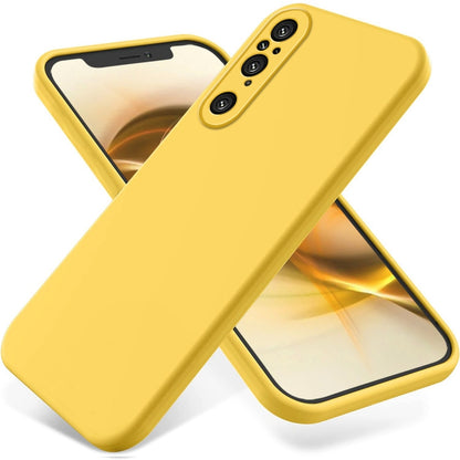 เคสโทรศัพท์กันกระแทกซิลิโคนเหลวสีบริสุทธิ์, For Sony Xperia 10 VII, For Sony Xperia 1 VII, For Sony Xperia 10 VI, For Sony Xperia 1 VI, For Sony Xperia 5 V, For Sony Xperia 1 V, For Sony Xperia 10 V