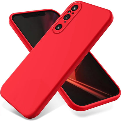 เคสโทรศัพท์กันกระแทกซิลิโคนเหลวสีบริสุทธิ์, For Sony Xperia 10 VII, For Sony Xperia 1 VII, For Sony Xperia 10 VI, For Sony Xperia 1 VI, For Sony Xperia 5 V, For Sony Xperia 1 V, For Sony Xperia 10 V