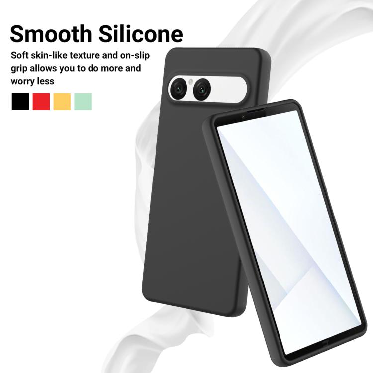 เคสโทรศัพท์กันกระแทกซิลิโคนเหลวสีบริสุทธิ์, For Sony Xperia 10 VII, For Sony Xperia 1 VII, For Sony Xperia 10 VI, For Sony Xperia 1 VI, For Sony Xperia 5 V, For Sony Xperia 1 V, For Sony Xperia 10 V