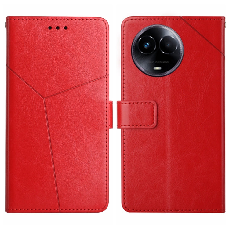 HT01 เคสโทรศัพท์หนังพลิกลายรูปตัว Y, For Realme 12+ Global, For Realme 12 Pro/12 Pro+ Global, For Realme C67 4G, For Realme 11 5G Global, For Realme C53, For Realme 11 4G Global, For Realme C65 4G