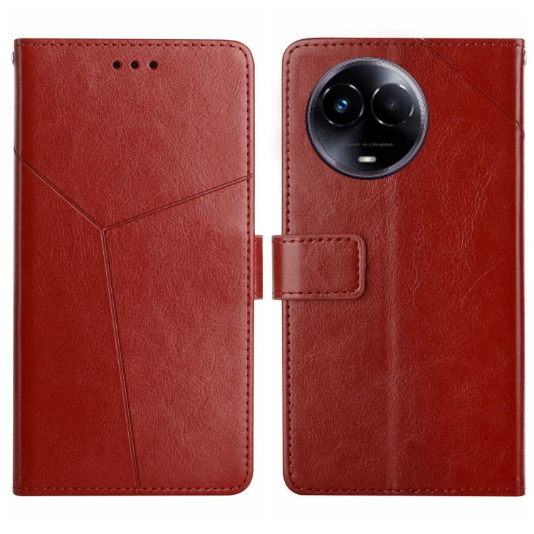 HT01 เคสโทรศัพท์หนังพลิกลายรูปตัว Y, For Realme 12+ Global, For Realme 12 Pro/12 Pro+ Global, For Realme C67 4G, For Realme 11 5G Global, For Realme C53, For Realme 11 4G Global, For Realme C65 4G