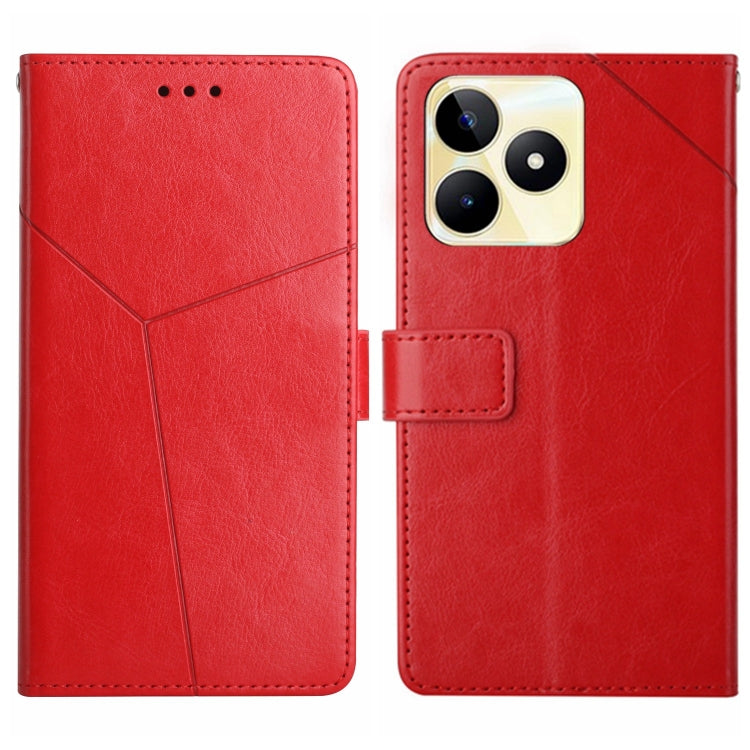 HT01 เคสโทรศัพท์หนังพลิกลายรูปตัว Y, For Realme 12+ Global, For Realme 12 Pro/12 Pro+ Global, For Realme C67 4G, For Realme 11 5G Global, For Realme C53, For Realme 11 4G Global, For Realme C65 4G