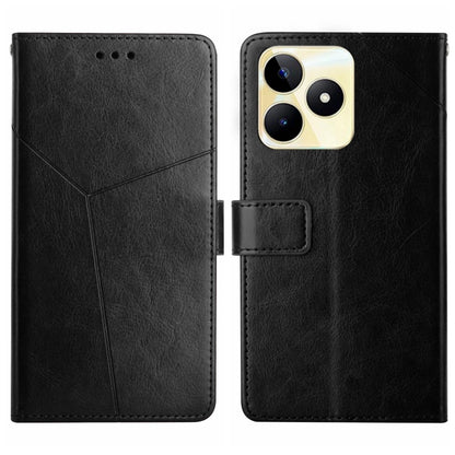 HT01 เคสโทรศัพท์หนังพลิกลายรูปตัว Y, For Realme 12+ Global, For Realme 12 Pro/12 Pro+ Global, For Realme C67 4G, For Realme 11 5G Global, For Realme C53, For Realme 11 4G Global, For Realme C65 4G
