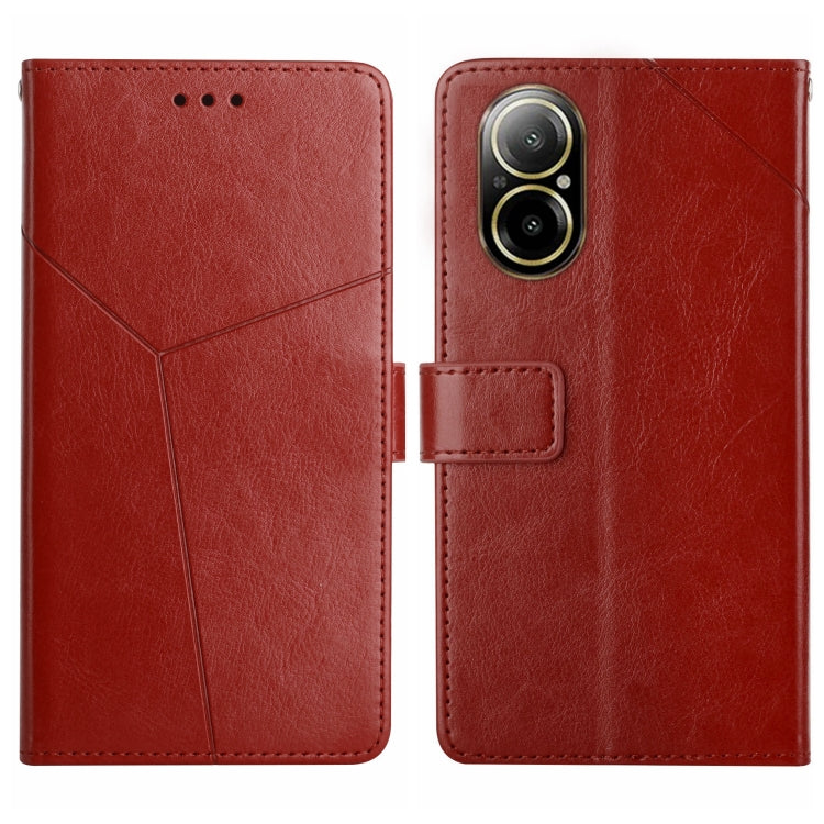HT01 เคสโทรศัพท์หนังพลิกลายรูปตัว Y, For Realme 12+ Global, For Realme 12 Pro/12 Pro+ Global, For Realme C67 4G, For Realme 11 5G Global, For Realme C53, For Realme 11 4G Global, For Realme C65 4G