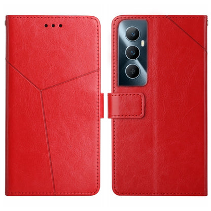 HT01 เคสโทรศัพท์หนังพลิกลายรูปตัว Y, For Realme 12+ Global, For Realme 12 Pro/12 Pro+ Global, For Realme C67 4G, For Realme 11 5G Global, For Realme C53, For Realme 11 4G Global, For Realme C65 4G