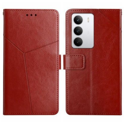 HT01 เคสโทรศัพท์หนังพลิกลายรูปตัว Y, For Realme C100 4G, For Realme C83 5G, For Realme 16 Pro+ 5G, For Realme C85 5G, For Realme C85 Pro 4G, For Realme 15T 5G, For Realme 15 5G Global / 15 Pro 5G Global, For Realme C71 4G, For Realme C75 5G
