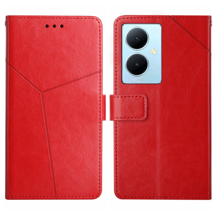 HT01 เคสโทรศัพท์หนังพลิกลายรูปตัว Y, For vivo Y03 4G, For vivo Y200e / Y100 IDN / V30 Lite India 5G, For vivo Y78+