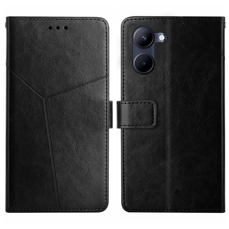 HT01 เคสโทรศัพท์หนังพลิกลายรูปตัว Y, For vivo Y03 4G, For vivo Y200e / Y100 IDN / V30 Lite India 5G, For vivo Y78+