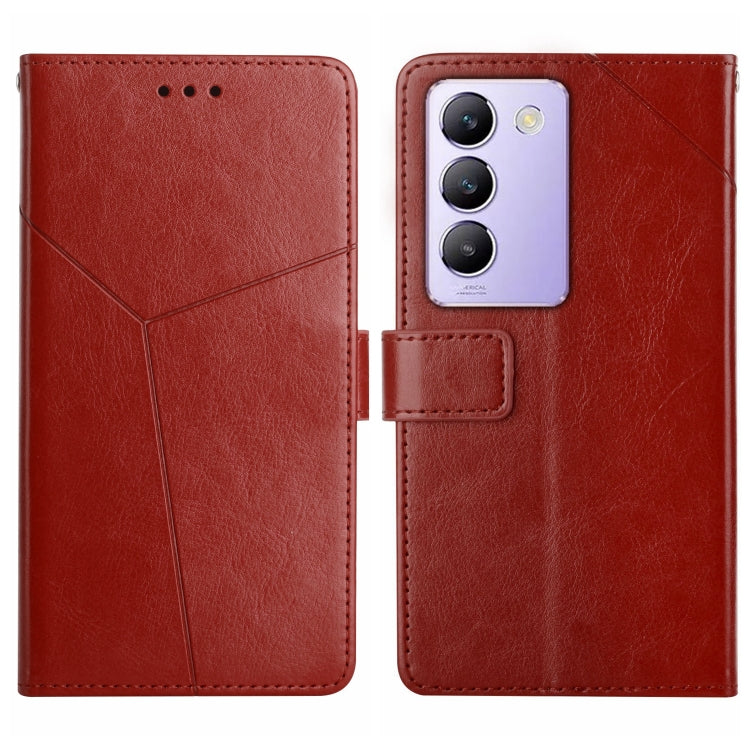 HT01 เคสโทรศัพท์หนังพลิกลายรูปตัว Y, For vivo Y03 4G, For vivo Y200e / Y100 IDN / V30 Lite India 5G, For vivo Y78+