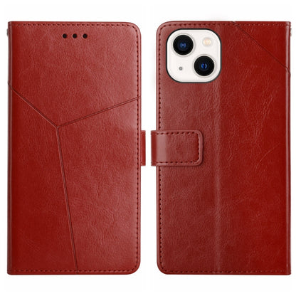 HT01 เคสโทรศัพท์หนังพลิกลายรูปตัว Y, For iPhone 15 Pro Max, For iPhone 15 Pro, For iPhone 15 Plus, For iPhone 15