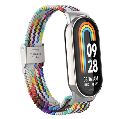 หัวโลหะ + สายนาฬิกาหัวเข็มขัดเหล็กถักไนลอนปรับได้, For Xiaomi Mi Band 8