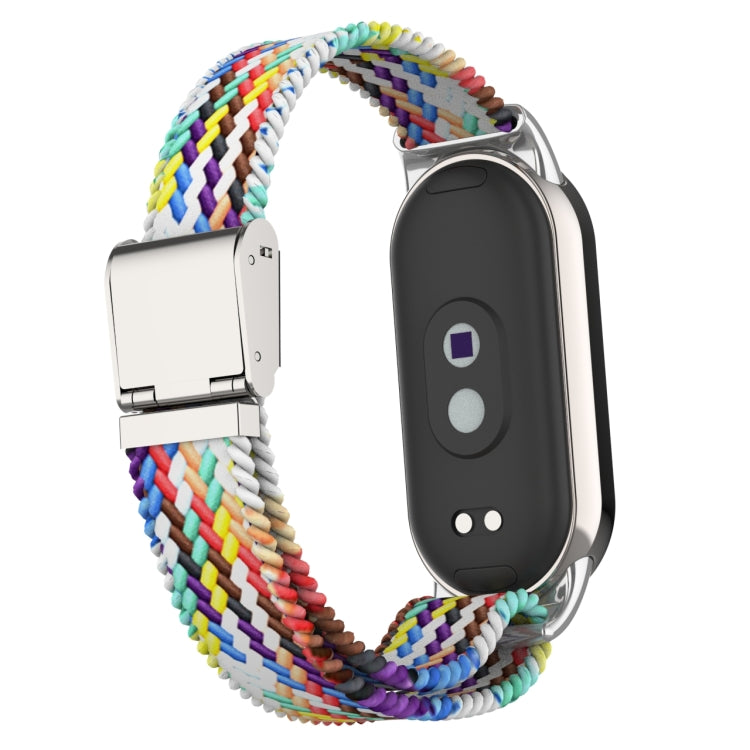 หัวโลหะ + สายนาฬิกาหัวเข็มขัดเหล็กถักไนลอนปรับได้, For Xiaomi Mi Band 8