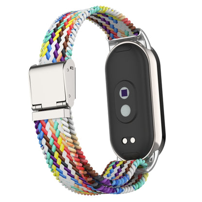 หัวโลหะ + สายนาฬิกาหัวเข็มขัดเหล็กถักไนลอนปรับได้, For Xiaomi Mi Band 8