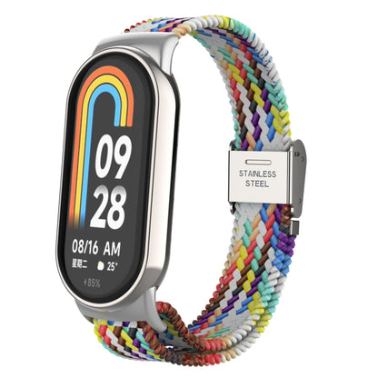 หัวโลหะ + สายนาฬิกาหัวเข็มขัดเหล็กถักไนลอนปรับได้, For Xiaomi Mi Band 8