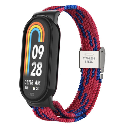 หัวโลหะ + สายนาฬิกาหัวเข็มขัดเหล็กถักไนลอนปรับได้, For Xiaomi Mi Band 8