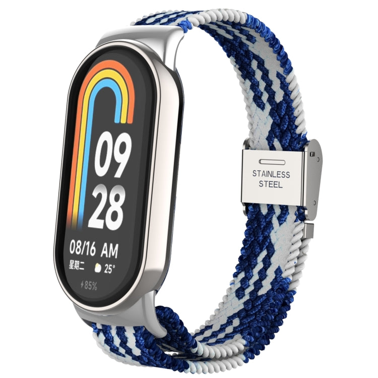 หัวโลหะ + สายนาฬิกาหัวเข็มขัดเหล็กถักไนลอนปรับได้, For Xiaomi Mi Band 8