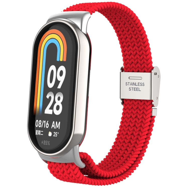 หัวโลหะ + สายนาฬิกาหัวเข็มขัดเหล็กถักไนลอนปรับได้, For Xiaomi Mi Band 8