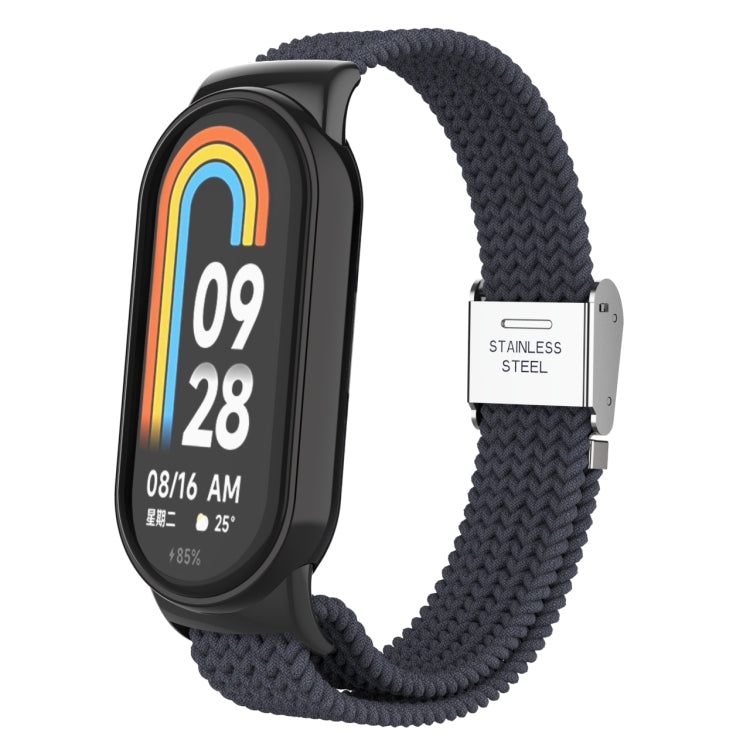 หัวโลหะ + สายนาฬิกาหัวเข็มขัดเหล็กถักไนลอนปรับได้, For Xiaomi Mi Band 8