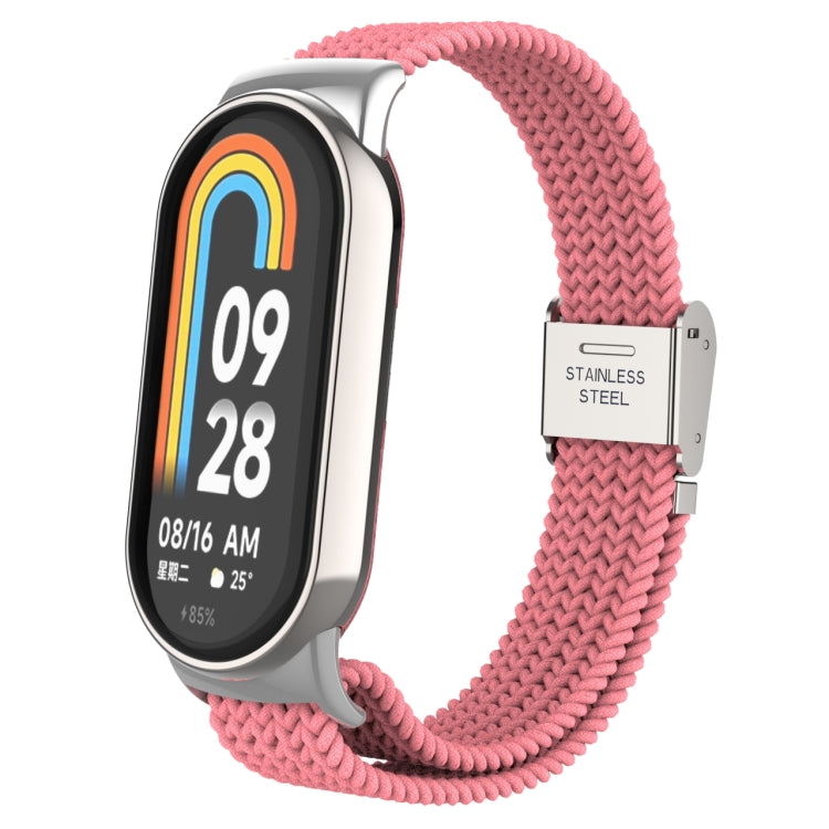หัวโลหะ + สายนาฬิกาหัวเข็มขัดเหล็กถักไนลอนปรับได้, For Xiaomi Mi Band 8