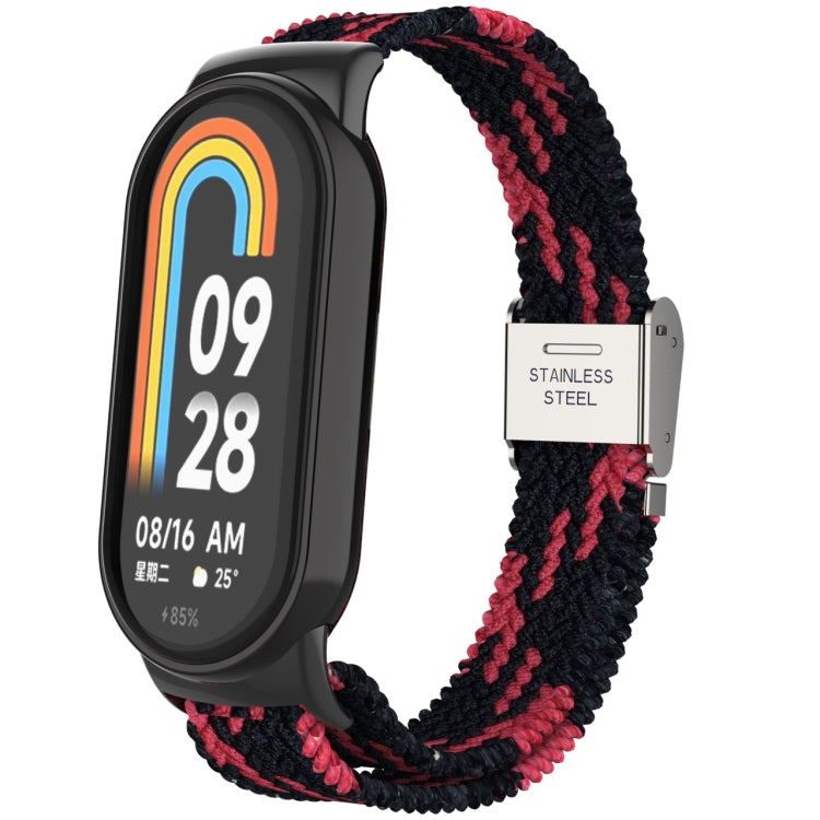 หัวโลหะ + สายนาฬิกาหัวเข็มขัดเหล็กถักไนลอนปรับได้, For Xiaomi Mi Band 8