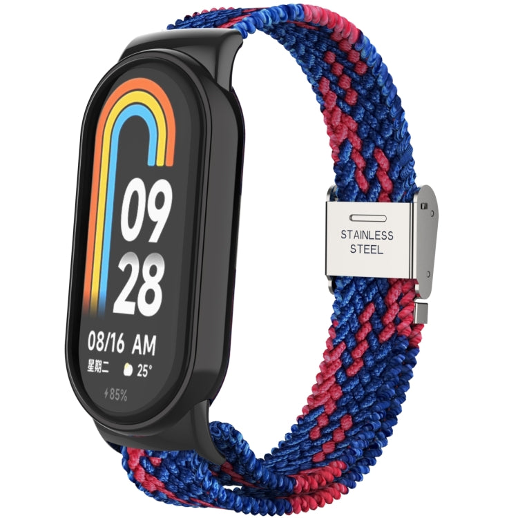 หัวโลหะ + สายนาฬิกาหัวเข็มขัดเหล็กถักไนลอนปรับได้, For Xiaomi Mi Band 8