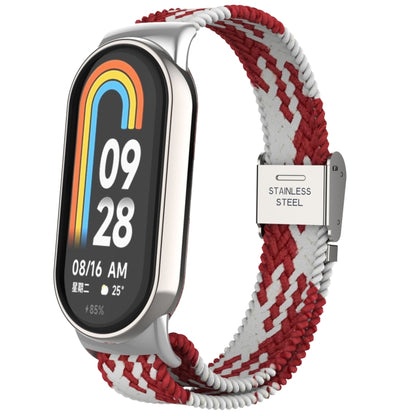 หัวโลหะ + สายนาฬิกาหัวเข็มขัดเหล็กถักไนลอนปรับได้, For Xiaomi Mi Band 8