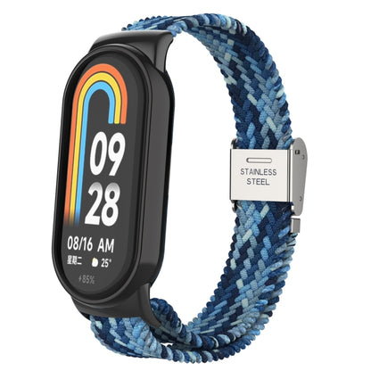 หัวโลหะ + สายนาฬิกาหัวเข็มขัดเหล็กถักไนลอนปรับได้, For Xiaomi Mi Band 8