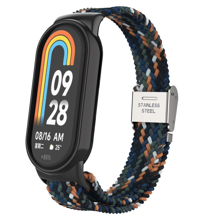 หัวโลหะ + สายนาฬิกาหัวเข็มขัดเหล็กถักไนลอนปรับได้, For Xiaomi Mi Band 8