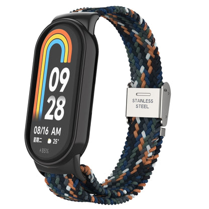 หัวโลหะ + สายนาฬิกาหัวเข็มขัดเหล็กถักไนลอนปรับได้, For Xiaomi Mi Band 8