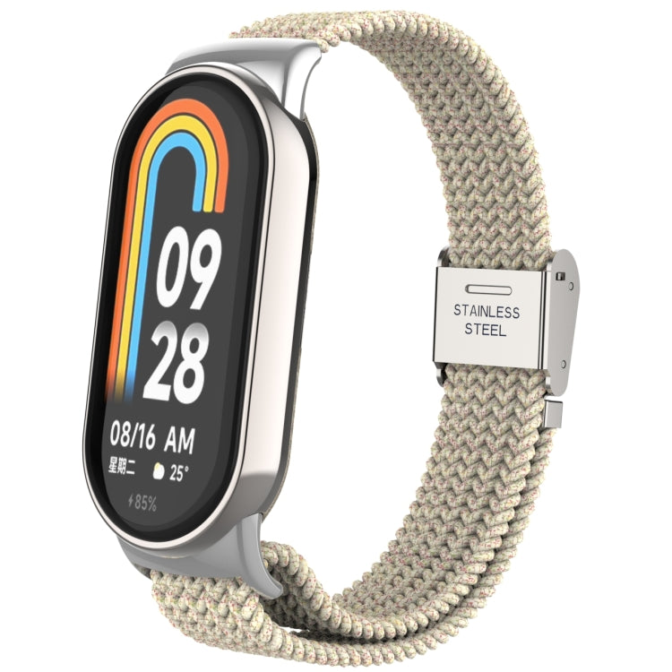 หัวโลหะ + สายนาฬิกาหัวเข็มขัดเหล็กถักไนลอนปรับได้, For Xiaomi Mi Band 8