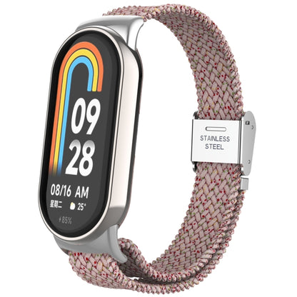 หัวโลหะ + สายนาฬิกาหัวเข็มขัดเหล็กถักไนลอนปรับได้, For Xiaomi Mi Band 8