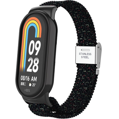 หัวโลหะ + สายนาฬิกาหัวเข็มขัดเหล็กถักไนลอนปรับได้, For Xiaomi Mi Band 8